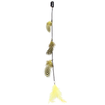 Zac's Alter Ego - Aprox. 37.5cm Polka Dot Feather & Chain Haarverlängerung - Gelb